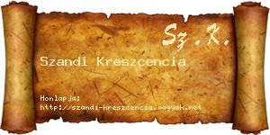 Szandi Kreszcencia névjegykártya